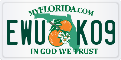 FL license plate EWUK09