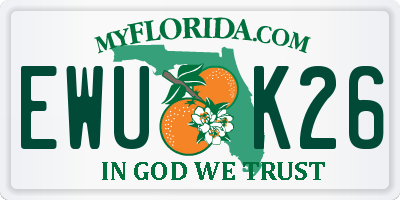 FL license plate EWUK26