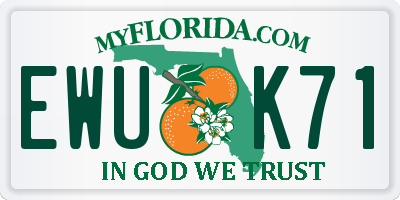 FL license plate EWUK71
