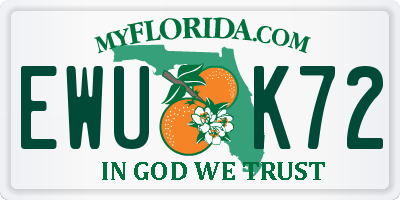 FL license plate EWUK72