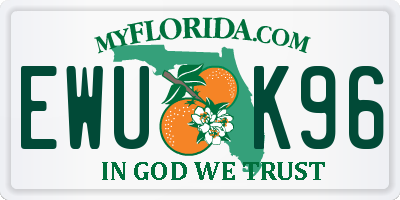 FL license plate EWUK96