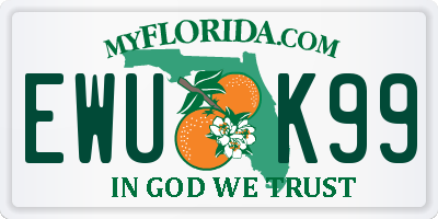 FL license plate EWUK99