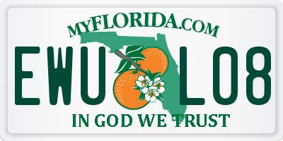 FL license plate EWUL08