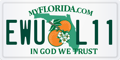FL license plate EWUL11