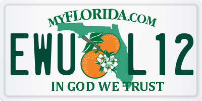FL license plate EWUL12