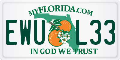 FL license plate EWUL33