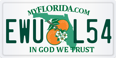 FL license plate EWUL54