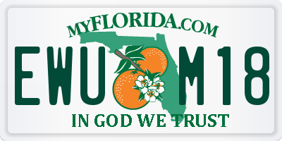 FL license plate EWUM18