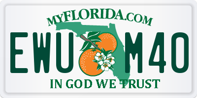 FL license plate EWUM40