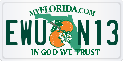 FL license plate EWUN13