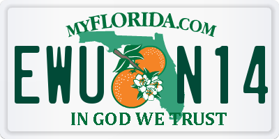 FL license plate EWUN14