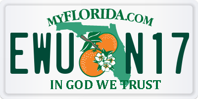 FL license plate EWUN17