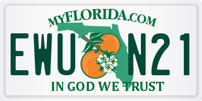 FL license plate EWUN21