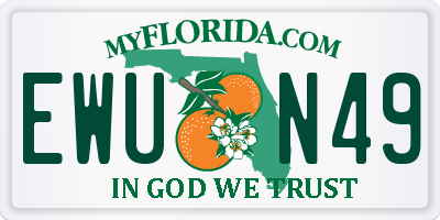 FL license plate EWUN49