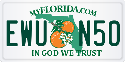 FL license plate EWUN50