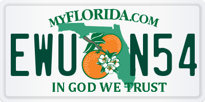 FL license plate EWUN54