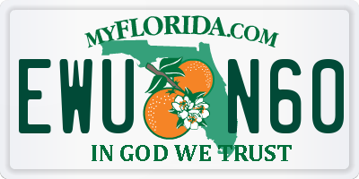 FL license plate EWUN60