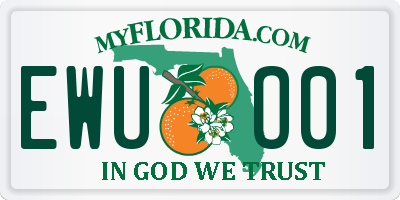 FL license plate EWUO01