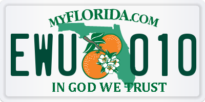 FL license plate EWUO10