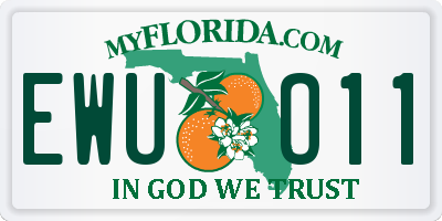 FL license plate EWUO11