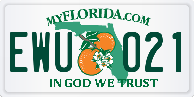 FL license plate EWUO21