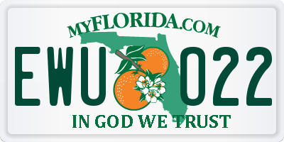 FL license plate EWUO22