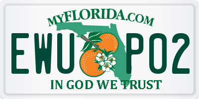 FL license plate EWUP02