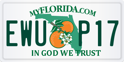 FL license plate EWUP17