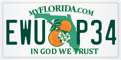 FL license plate EWUP34
