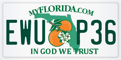 FL license plate EWUP36