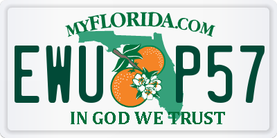 FL license plate EWUP57
