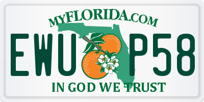 FL license plate EWUP58