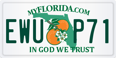 FL license plate EWUP71