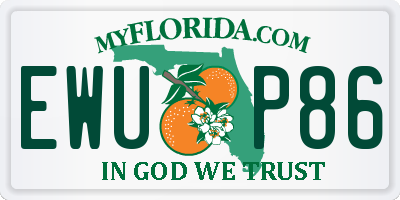 FL license plate EWUP86
