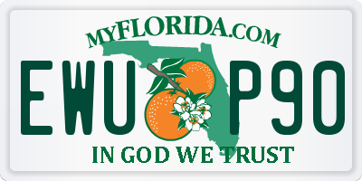 FL license plate EWUP90
