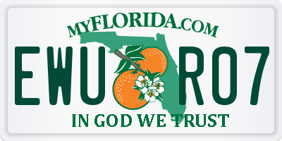 FL license plate EWUR07