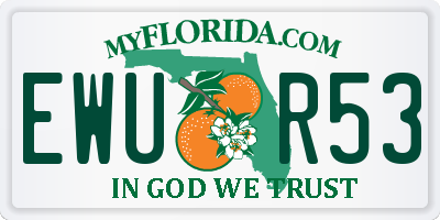 FL license plate EWUR53
