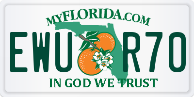FL license plate EWUR70