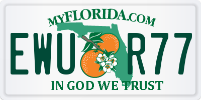 FL license plate EWUR77