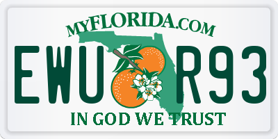 FL license plate EWUR93