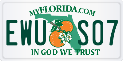 FL license plate EWUS07