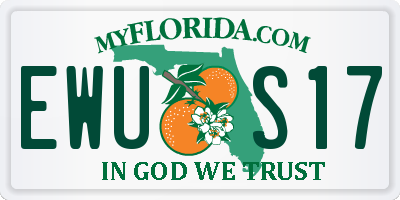 FL license plate EWUS17