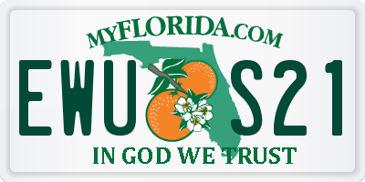 FL license plate EWUS21