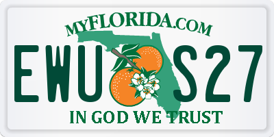 FL license plate EWUS27
