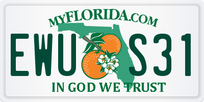 FL license plate EWUS31