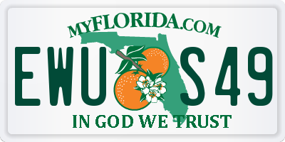 FL license plate EWUS49
