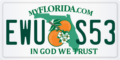FL license plate EWUS53