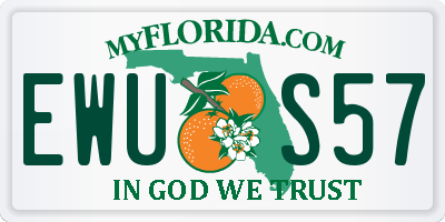 FL license plate EWUS57