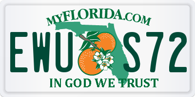 FL license plate EWUS72