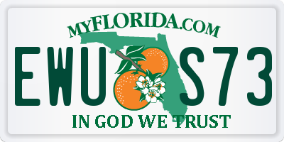FL license plate EWUS73